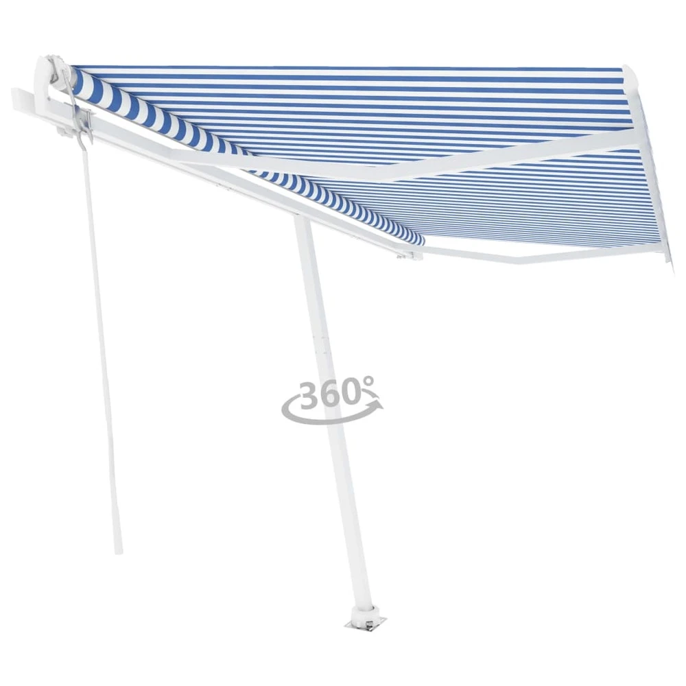 VIDAXL Auvent Automatique Sur Pied 400x300 Cm Bleu Et Blanc 5 VIDAXL Auvent Automatique Sur Pied 400x300 Cm Bleu Et Blanc – Image 3
