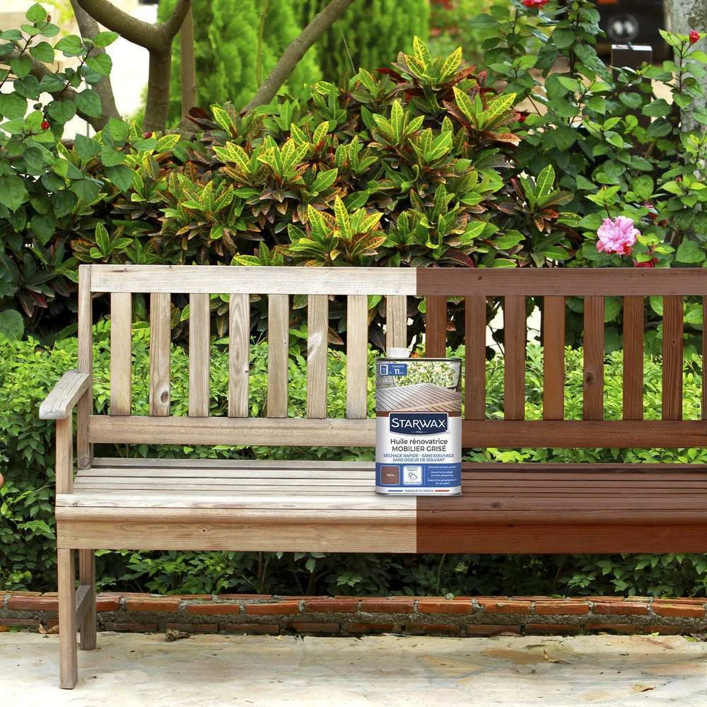 Huile Rénovatrice Teinte Teck Pour Mobilier En Bois Grisé 750 Ml 6 Huile Rénovatrice Teinte Teck Pour Mobilier En Bois Grisé 750 Ml – Image 4