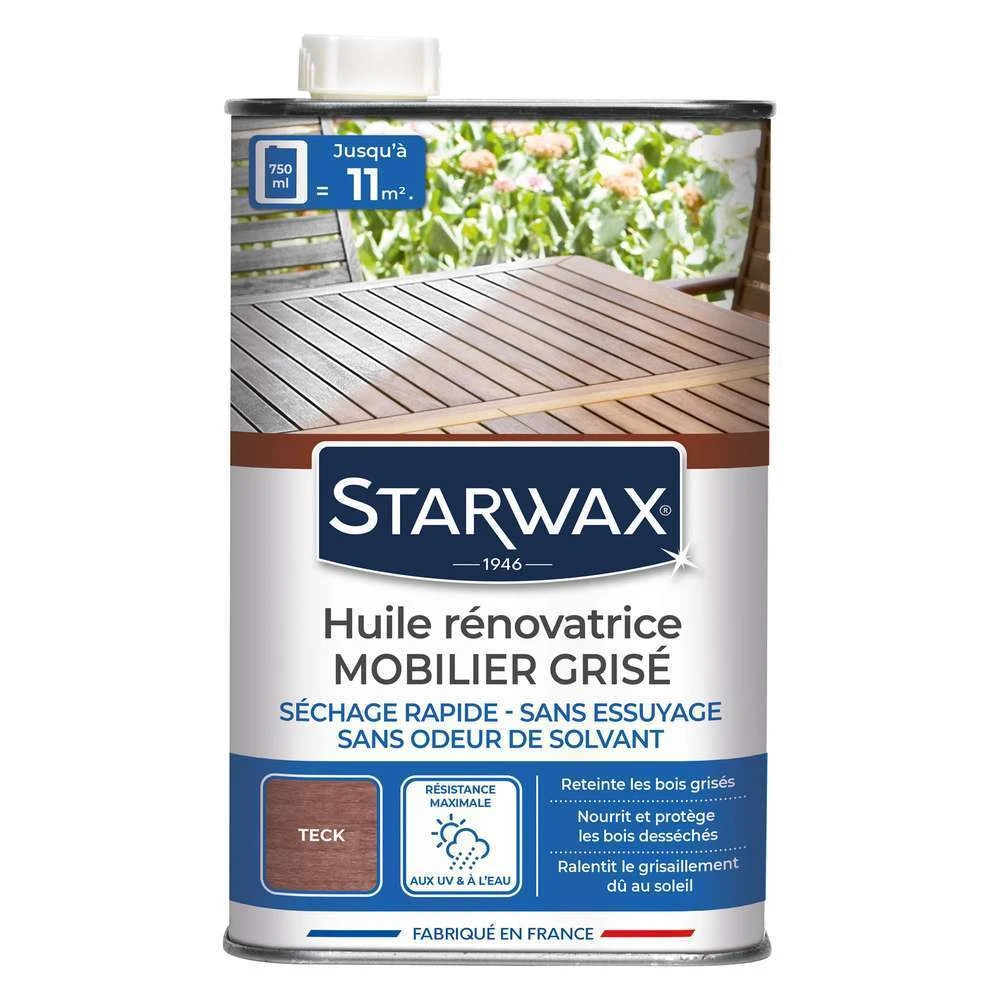Huile Rénovatrice Teinte Teck Pour Mobilier En Bois Grisé 750 Ml 3 Huile Rénovatrice Teinte Teck Pour Mobilier En Bois Grisé 750 Ml