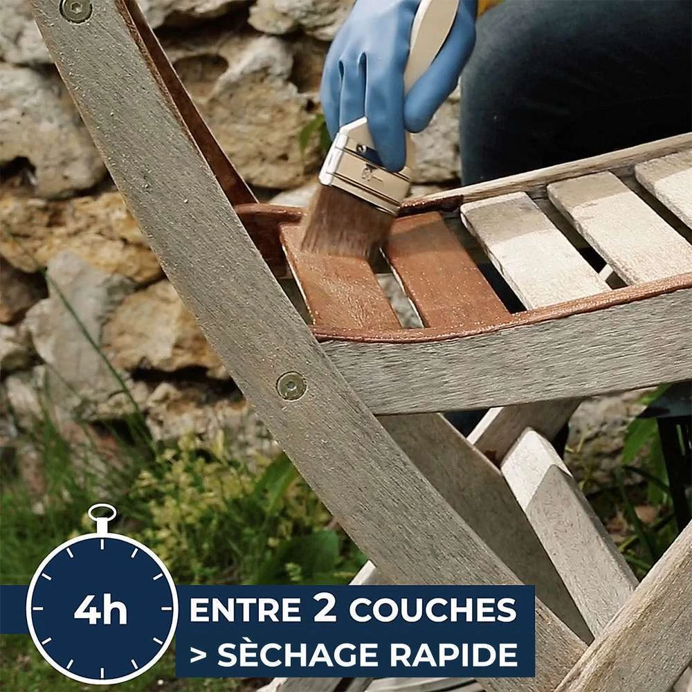 Huile Rénovatrice Teinte Teck Pour Mobilier En Bois Grisé 750 Ml 7 Huile Rénovatrice Teinte Teck Pour Mobilier En Bois Grisé 750 Ml – Image 5