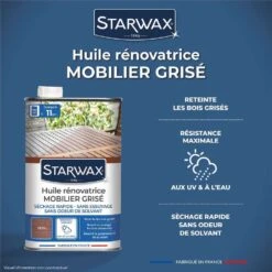 Huile Rénovatrice Teinte Teck Pour Mobilier En Bois Grisé 750 Ml 9 Huile Rénovatrice Teinte Teck Pour Mobilier En Bois Grisé 750 Ml -Élégance Jardin 809244 005