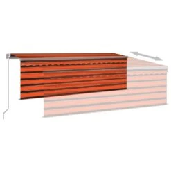 VIDAXL Auvent Manuel Rétractable Avec Store 4x3 M Orange Et Marron 12 VIDAXL Auvent Manuel Rétractable Avec Store 4x3 M Orange Et Marron -Élégance Jardin 9142c9938f281a99