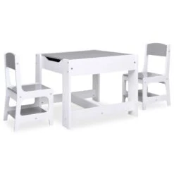 VIDAXL Table Pour Enfants Avec 2 Chaises Blanc Mdf -Élégance Jardin 9355196863cf6244
