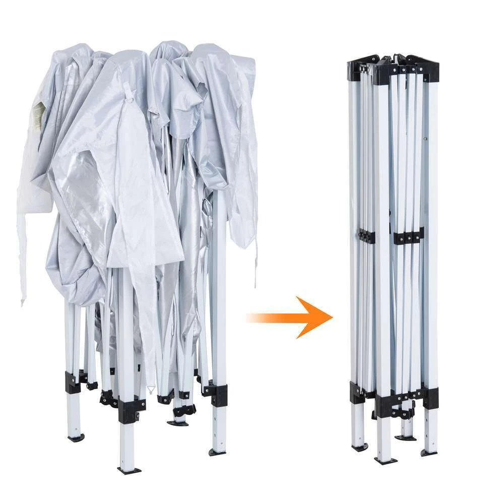 OUTSUNNY Tonnelle Barnum Pliant Blanc - L300xl300xH255cm 4 OUTSUNNY Tonnelle Barnum Pliant Blanc - L300xl300xH255cm – Image 2