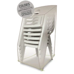 Housse Pour Chaises Empilables En Polyester Gris - 66x66x110 Cm -Élégance Jardin 953139 2021081