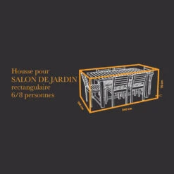 Housse Protection Salon De Jardin 6/8 Personnes -Élégance Jardin 953144 2033257