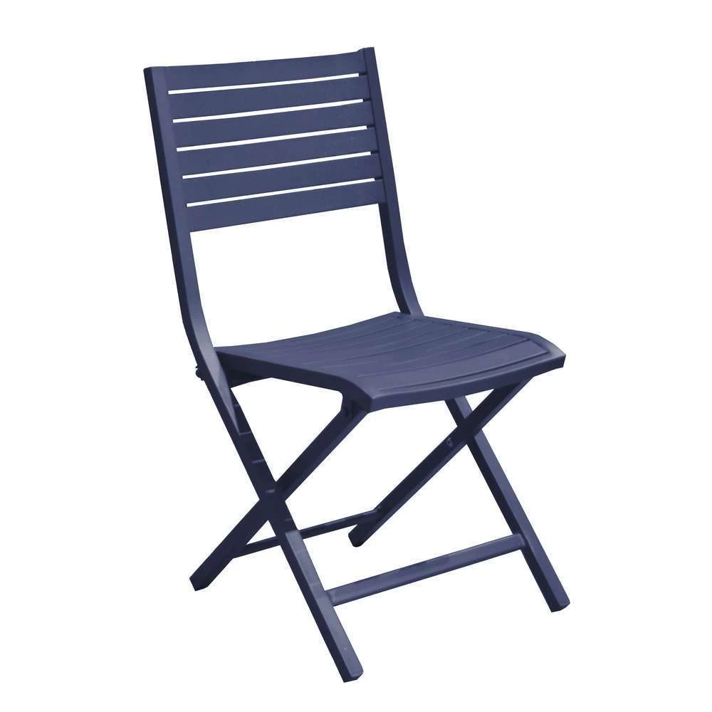 Chaise Pliante LUCCA En Aluminium Bleu - 53x46x87 Cm 3 Chaise Pliante LUCCA En Aluminium Bleu - 53x46x87 Cm