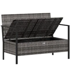 VIDAXL Banc De Jardin à 2 Places Avec Coussins Gris Résine Tressée -Élégance Jardin 95b6c1d5474df22d