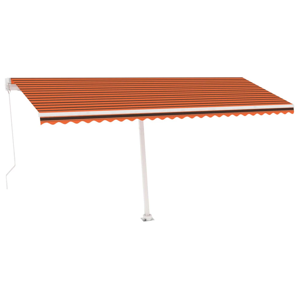 VIDAXL Auvent Manuel Rétractable Sur Pied 500x300 Cm Orange Et Marron 3 VIDAXL Auvent Manuel Rétractable Sur Pied 500x300 Cm Orange Et Marron