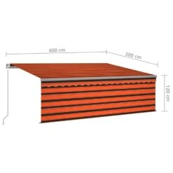 VIDAXL Auvent Manuel Rétractable Avec Store 4x3 M Orange Et Marron 15 VIDAXL Auvent Manuel Rétractable Avec Store 4x3 M Orange Et Marron -Élégance Jardin ad73f30c0dceb429