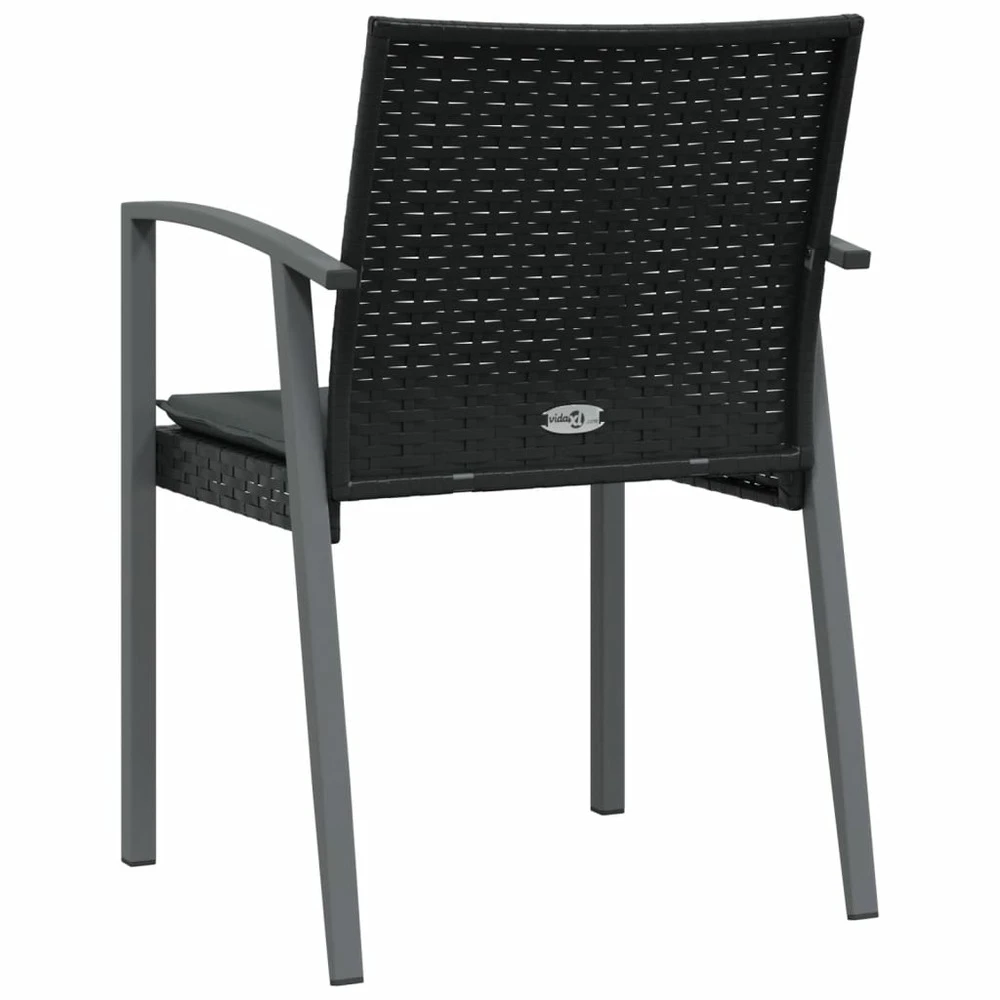 VIDAXL Chaises De Jardin Et Coussins Lot De 6 Noir 56,5x57x83 Cm Rotin 8 VIDAXL Chaises De Jardin Et Coussins Lot De 6 Noir 56,5x57x83 Cm Rotin – Image 6