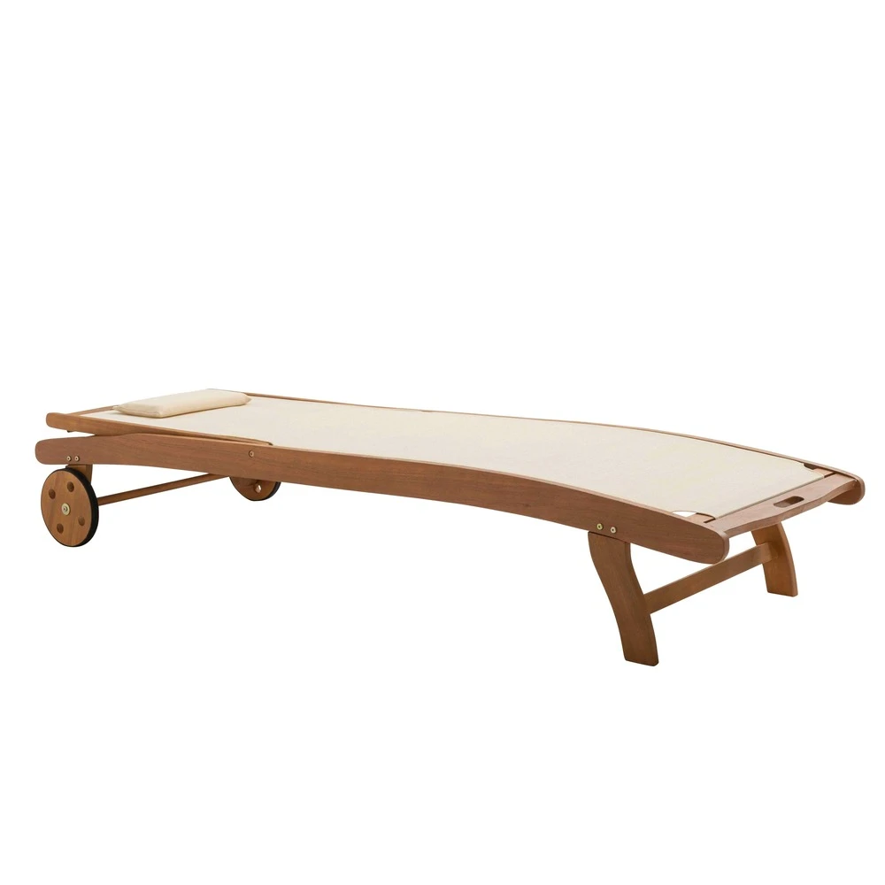 Lot De 2 Bains De Soleil En Eucalyptus écru 4 Lot De 2 Bains De Soleil En Eucalyptus écru – Image 2