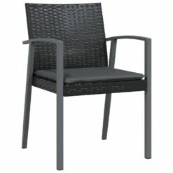 VIDAXL Chaises De Jardin Et Coussins Lot De 6 Noir 56,5x57x83 Cm Rotin 11 VIDAXL Chaises De Jardin Et Coussins Lot De 6 Noir 56,5x57x83 Cm Rotin -Élégance Jardin e5909ea40036e4a6