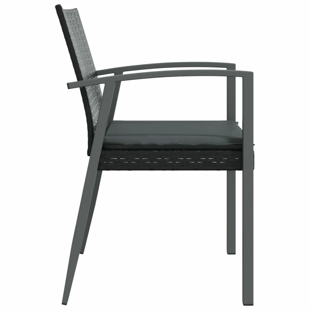 VIDAXL Chaises De Jardin Et Coussins Lot De 6 Noir 56,5x57x83 Cm Rotin 7 VIDAXL Chaises De Jardin Et Coussins Lot De 6 Noir 56,5x57x83 Cm Rotin – Image 5