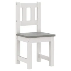 VIDAXL Ensemble De Table Et Chaises Enfants 3 Pcs Blanc Et Gris Mdf -Élégance Jardin e922819f3c094a87