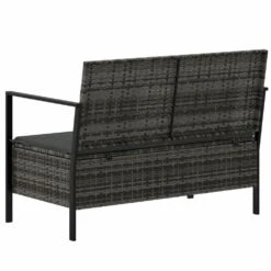 VIDAXL Banc De Jardin à 2 Places Avec Coussins Gris Résine Tressée -Élégance Jardin ee78dbcc35c61940
